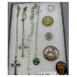 Vintage jewelry collection incl Sterling chains,