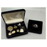 10kt jewelry incl size 5 cameo ring, Bug lapel but