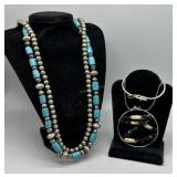 Sterling Belt Buckle bracelet, Two beaded sterling