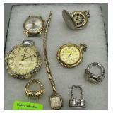 Watch Jewelry grouping incl 3 ring watches (Giorda