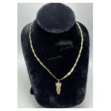 14kt double strand twist 18' necklace with 14kt ow