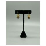 18kt floral dangle earrings - 4.5 gtw