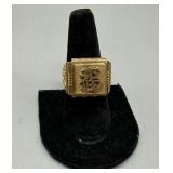 18kt yellow gold Asian character Men's ring size