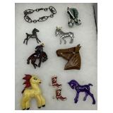 Western jewelry grouping incl Sterling horse