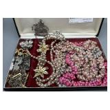 Beaded jewelry and costume broaches, clips and