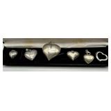 Six Sterling heart pendants - 32.0 gtw