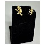 14kt yellow gold angel and devil pins - 3.79 gtw