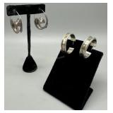 Two pairs of Sterling Hoop earrings - 27.4 gtw