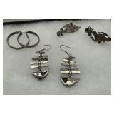 Three Sterling earrings - 29.1 gtw - incl fish