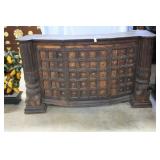 Custom free standing bar with architectural salvag