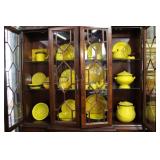 Black and yellow Japanese enamelware service for e