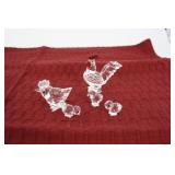 Five Swarovski yard birds