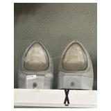 Pair mercury vapor security lights in alum. frame