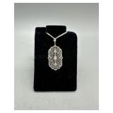 14kt White Gold Diamond Filigree Pendant 2.5gtw