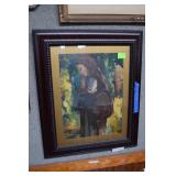 Abstract silhouette on board artist signed lower r