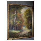 Acrylic on canvas forest signed lower left - 34" x