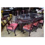 Rosewood Chinese dining table & chairs