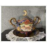 Oversized Chinese tureen with plaque