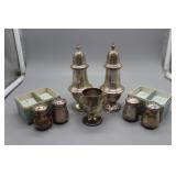 Sterling salt & pepper shakers & cordial - 120gtw