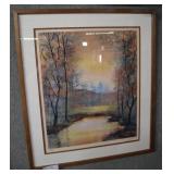 Artist signed litho birch trees 157/375 - 23" x 26