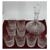 Waterford decanter & 8 Waterford hiballs