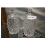 Two Waterford lidded jars