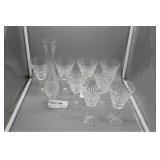 Eight Waterford Cherry plus bud vase