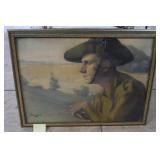 Hungarian Soldier pondering by Lorinez Magda