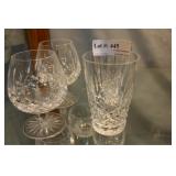 Two Waterford brandy sniffers and Two Water glasse