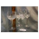 Two Waterford wine goblets and two Waterford stemm