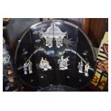 Chinese round folding dressing screen