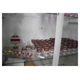 Indiana glass Colony Park Lane Ruby red flash stem