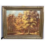 Oil on board by Edith Diehl of autumn landscape