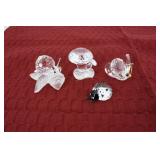 Swarovski mushroom, lady bug, butterfly and snail