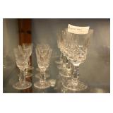 4 Waterford wine glasses and 6 cordials