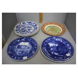 Meissen 9" Blue bamboo plates, Stafford & Wedgwood