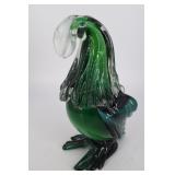 Parrot green art glass - 9" H