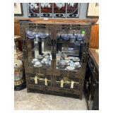 Japanese black lacquer display cabinet
