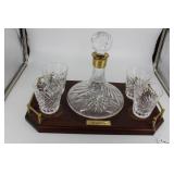 Waterford Decanter and four hiball glasses on stan
