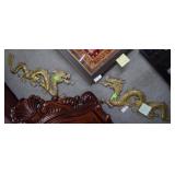 Pair Brass dragons - 28" x 11"