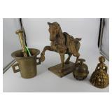 Brass mortar and pestle, Persian and Southern Bell