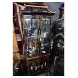 Black lacquer pagoda China cabinet