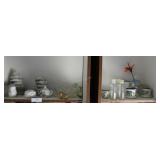 Kitchen cabinet contents - Floral porcelain, blue