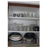 Harker Pottery service for 4, water glasses, cream