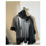 Vintage lingerie black cover, bra & cover-up