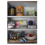 Tins, Mr. Coffee filters, napkins, spice rack