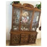 Glass front china cabinet with discreet under stor