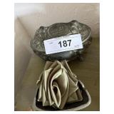 Cast metal cat, trinket box & ashtray