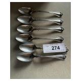 Six sterling teaspoons