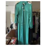 Vintage 2pc lingerie set - black  & seafoam blue